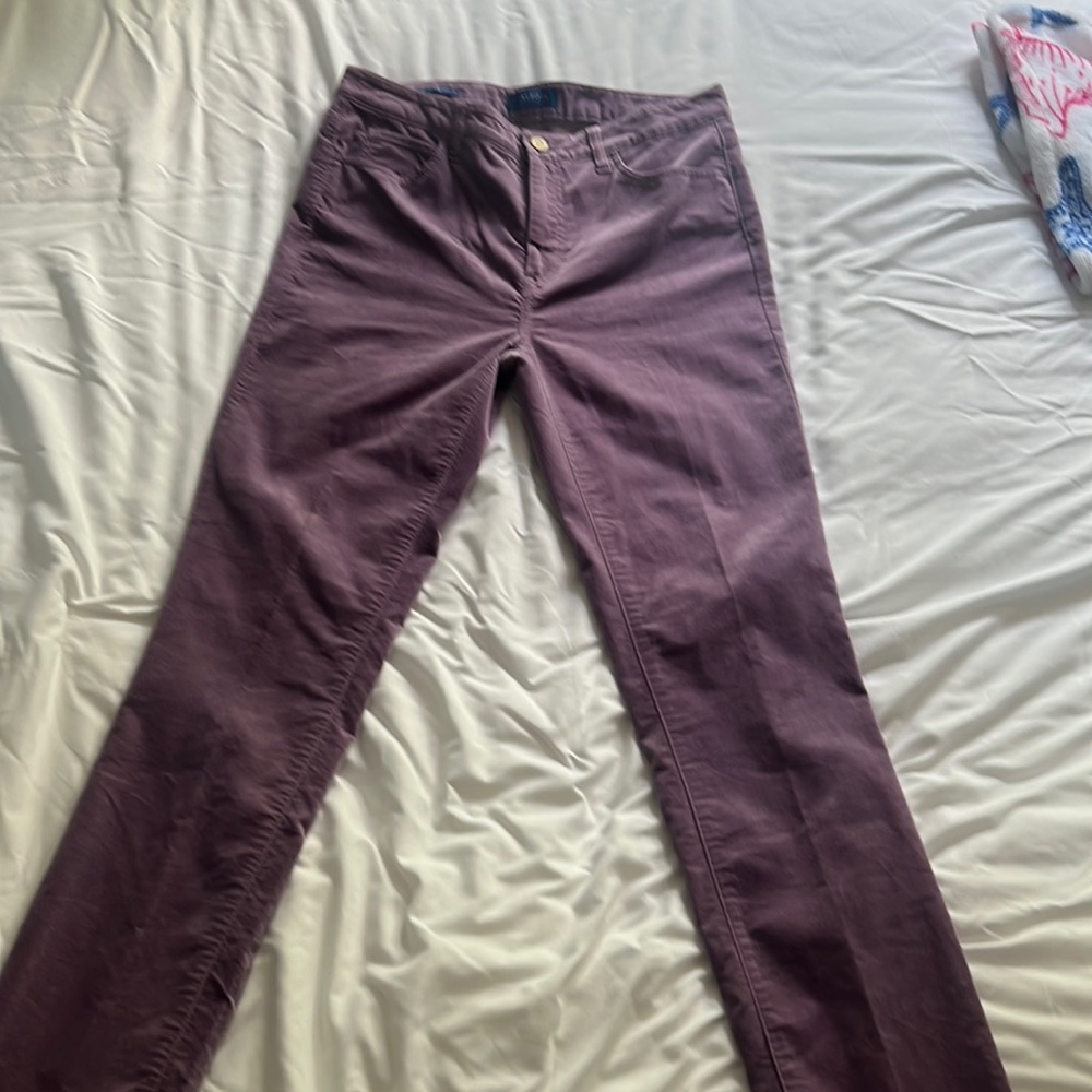 Size 8 long Talbots purple velvet jeans